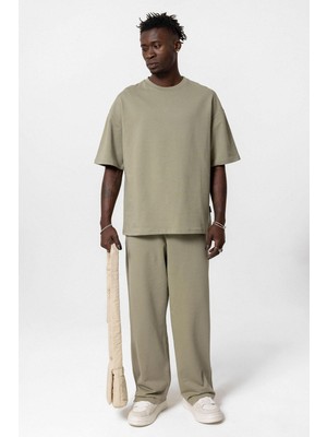 Basıc Oversize Eşofman Takım Haki