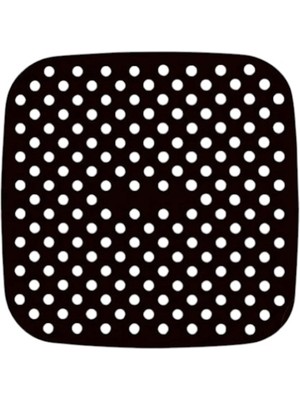 Online Home Market Deyhome Air Fryer Kare Model Pişirme Matı 21,5 cm Siyah Yeniden Silikon Fritöz Air Fryer Yapışmaz Silikon