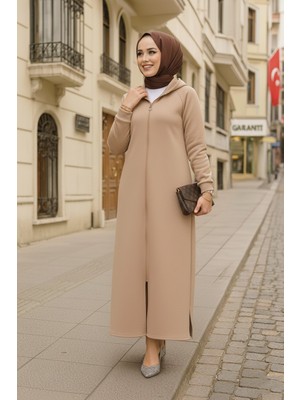 Kapşonlu Bisküvi Tesettür Kap 72231BS