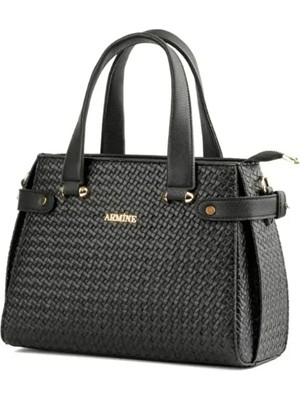 Örgülü Askılı Bayan Çanta- 172 Siyah