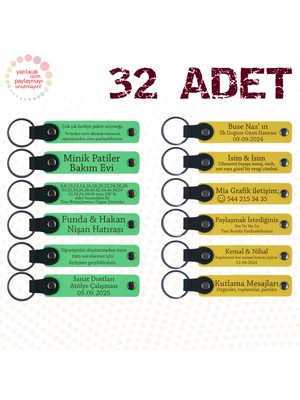 Fıstık Yeşili & Sarı, Şirket Yıl Dönümüne Değer Katan Armağan 32’li Set, Isim ve Tarihli Hediyelik