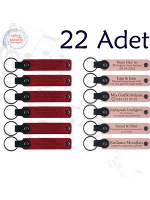 Kırmızı & Yavru Ağzı, 22’li Set, Tarih ve Isimli Deri Hatıra, Şirket Yıl Dönümüne Anlamlı Hediye