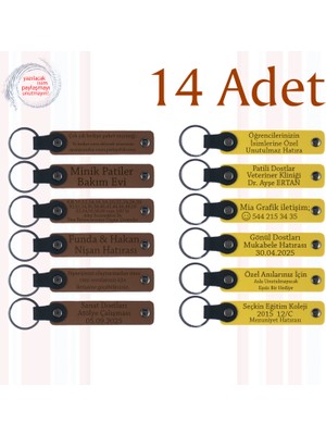 A Kahve & Sarı, Kurumsal Fuar Katılımcılarına Hediye, 14’lü Set, Kişiselleştirilebilir Anahtarlık