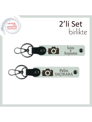 Fotoğraf Figürlü Şık Hediye Tasarımı, Kız Kardeşe Kalıcı Yazı Eklenebilir Anahtarlık, Beyaz-Beyaz