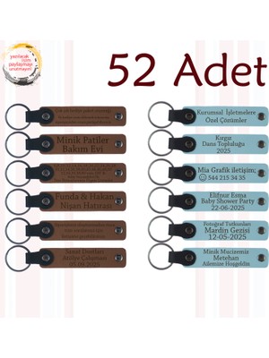 A Kahve & Gök Mavi, Yılbaşı Partisi Katılımcılarına Hediye, 52’li Set, Kişiselleştirilebilir Hatıra