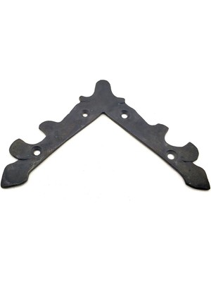 Antika Tarz Dekoratif Pirinç Lale Köşe Gönye  Üst, 133X133 Mm, Oksit