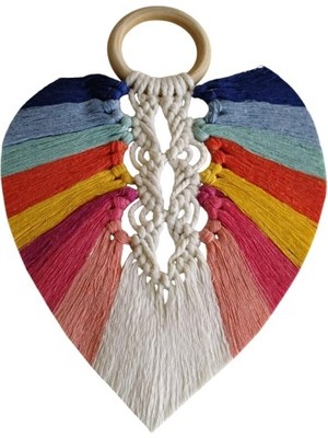 Yedi Çakra Renklerinde Yaprak Makrome Duvar Dekoru