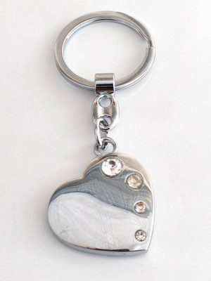 Gümüş Renkli Taşlı Metal Anahtarlık