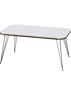 Orta Sehpa Kr Siyah Tel Ayak Çift Altın Beyaz