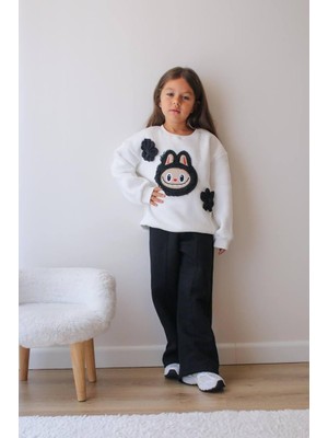 Labubu Baskılı Şardonlu Kız Çocuk Ikili Eşofman Takımı