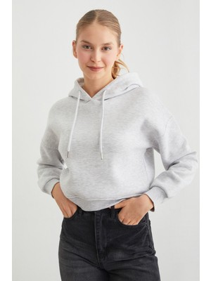 3 Iplik Basic Kapüşonlu Sweatshirt