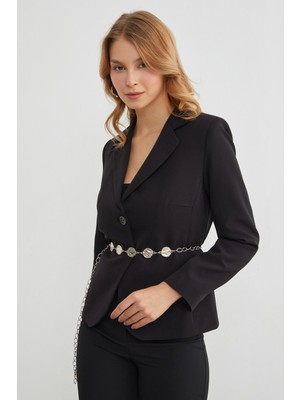 Basic Kruvaze Yaka Slim Fit Ceket