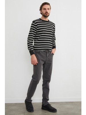 Fermuarlı Straight Jean Pantolon