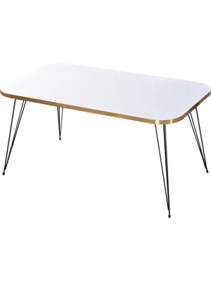 Orta Sehpa Kr Siyah Tel Ayak Altın Beyaz