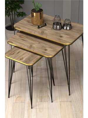 Zigon Sehpa Kr Çift Ceviz Tel Siyah Ayak