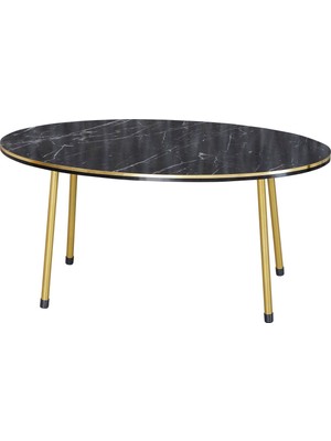 Orta Sehpa Bendir Elips Metal Ayak Çift Gold