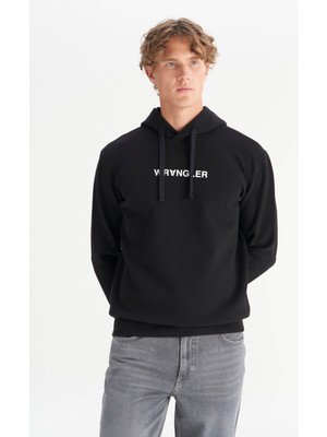 Regular Fit Normal Kesim Kapüşonlu Siyah Sweatshirt