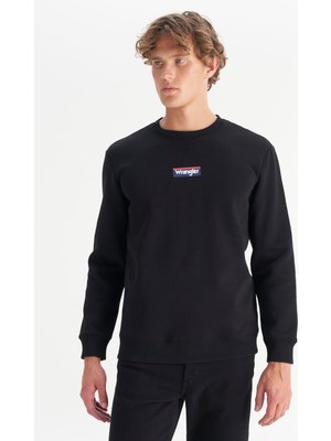 Wrangler Erkek Mid Logo Siyah Erkek Sweatshirt