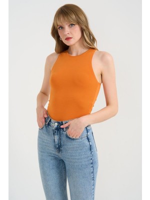 Örme Bisiklet Yaka Atlet - Oranj