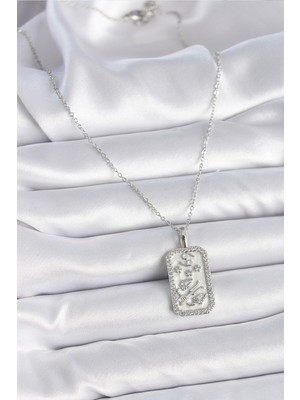 316L Çelik Gümüş Renk Zincir Yengeç Burcu Zirkon Taşlı Kadın Kolye - Lisinya