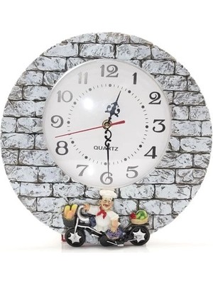 Aşçı Tasarımlı Polyester Duvar Saati Model 1