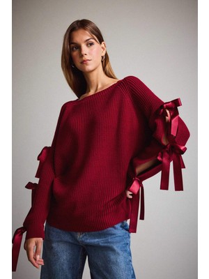 DeFacto Kayık Yaka Fiyonk Detaylı Kazak G3338AX25AU