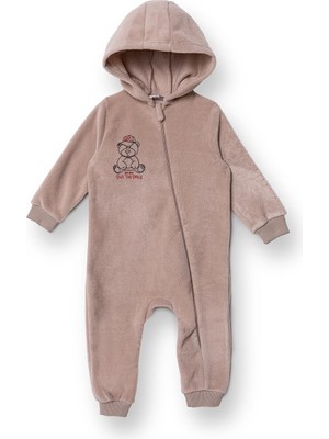 Hellobaby Erkek Bebek Polar Patiksiz Tulum Fermuarlı Uzun Kol Ribanalı Paça