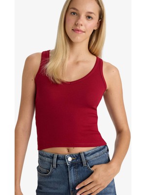 DeFacto Fitted V Yaka Fitilli Kaşkorse Atlet G1346AX25AU