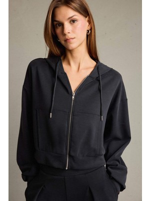 DeFacto Kapüşonlu Modal Fermuarlı Sweatshirt G2915AX25AU