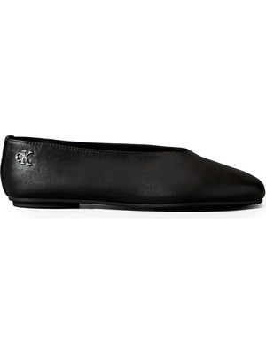 Calvin Klein Deri Siyah Kadın Babet HW0HW02810BEH