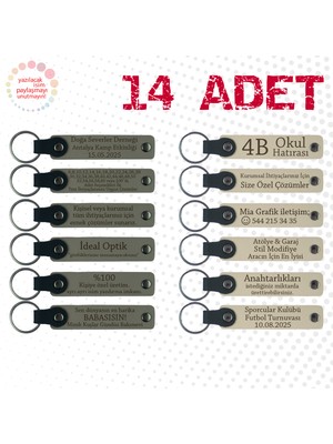 Kül Gri & Sütlü Kahve, 14’lü Set, Kişiye Özel Anahtarlık, Kurumsal Toplantı Katılımcılarına Armağan