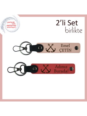 Denizci Gibi Hissedenlere Kalıcı Hatıra, Kişisel Yazı Eklenebilir Deri Set, Yavru Ağzı-Nar Çiçeği