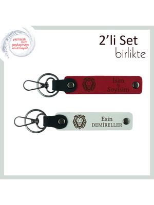 Kaplan Ruhlu Babaya Uygun Doğum Günü Hediyesi, Kişisel Deri Anahtarlık, Kırmızı-Beyaz