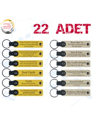 Sarı & Sütlü Kahve, 22’li Set, Tarih ve Isimli Deri Hatıra, Şirket Yıl Dönümüne Özel Armağan