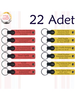 Nar Çiçeği & Sarı, 22’li Set, Tarih ve Isimli Deri Hatıra, Kurumsal Fuar Katılımcılarına Hediye