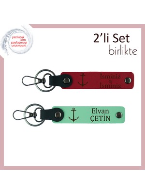 Gemi Figürüyle Donatılmış Anahtarlık, Tekne Turu Sonrası Kalıcı Hatıra Tasarımı, Kırmızı-Açık Yeşil