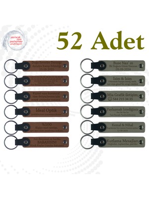 A Kahve & Kül Gri, Yılbaşı Kutlamalarına Küçük Armağan, 52’li Set, Kişiselleştirilebilir Deri Hatıra