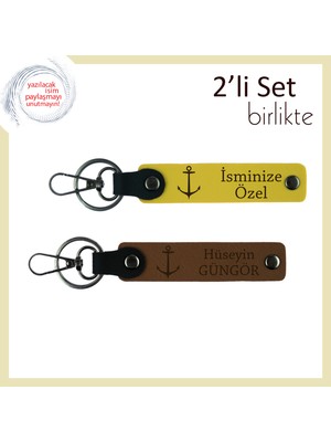 Denizciye Hediye Arayanlara Seçkin Alternatif, Çapa Figürlü Isimli Anahtarlık, Sarı-Açık Kahve