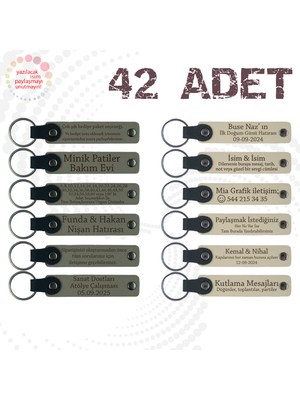 Kül Gri & Sütlü Kahve, 42’li Set, Kişisel Yazılı Hatıra Anahtarlık, Yılbaşı Etkinliklerine Küçük Anı