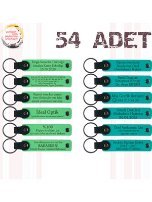 F Yeşili & Koyu Turkuaz, Sosyal Bilgiler Öğretmeninden Sınıfa 54’lü Set, Isim ve Mesajlı Hediyelik