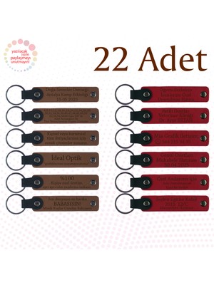 A Kahve & Kırmızı, Söz Merasimine Değer Katan Hediye, 22’li Set, Tarih ve Isimli Deri Hatıra
