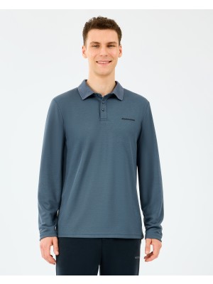 Skechers M Long Slv Polo Erkek Gri Polo Yaka Tshirt S2520061-3998