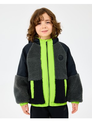 Skechers B Outdoor Fleece Full Zip Sherpa Büyük Erkek Çocuk Siyah Mont SK2520045-1602