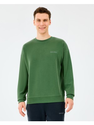 Skechers M Loose Crewneck Sweatshirt Erkek Haki Sweatshirt S2510041-4255