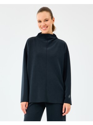 Skechers W Softlux Turtleneck Asymmetric Sweatshirt Kadın Siyah Sweatshirt S2520063-3817