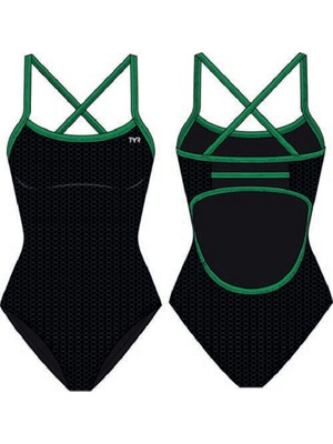 Tyr Durafast Elite® Tf Kız Çocuk Mayosu - Hexa (Siyah/yeşil)