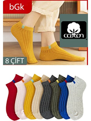 8 Çift Unisex Renkli Kısa Çorap