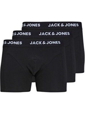 Erkekler İçin Jack & Jones Düz Renk 3'lü Boxer Paketi Rahat Dokuma Paça Tipi