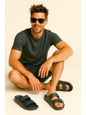 Jack & Jones JFWCROXTON Antrasit Terlik Erkek Eva Malzemeden Yaz Kullanımı İçin Ortopedik Taban