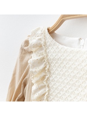 Fırfırlı Fiyonklu Kız Bebe Elbise